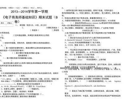 電子商務(wù)基礎(chǔ)知識(shí)試題