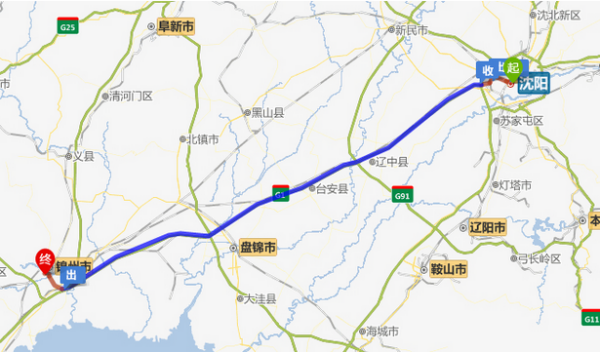 錦州離沈陽多少公里