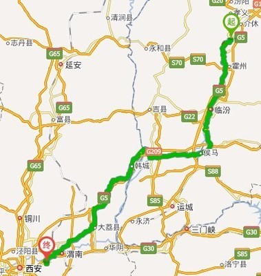 吉縣到西安多少公里