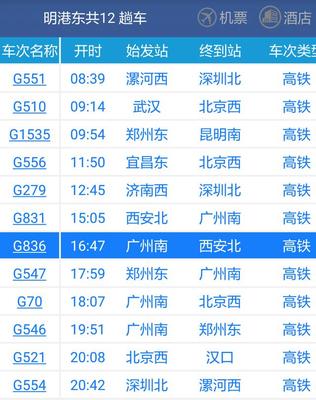 武漢到信陽火車